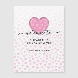 Elegantes rosa Herz und Punkte-Design Magnetkarte