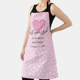 Elegantes Rosa-Herz- und Punkte-Design Schürze