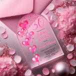 Elegantes Rosa Herzblasen 30. Geburtstag Party Acryleinladungen<br><div class="desc">Eleganter Imitat Glitzer und gemusterte rosa Ballons mit rosa Band-Saiten und rosa Akzent Stars "30" 30. Geburtstag Party Einladung.</div>