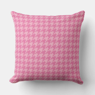 Elegantes rosa Houndstooth-Muster Kissen