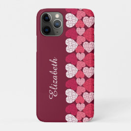 Elegantes rosa Jigsaw Puzzle Herzmuster Name Case-Mate iPhone Hülle