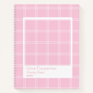 Elegantes rosa Karo Transparentrahmen Notizbuch