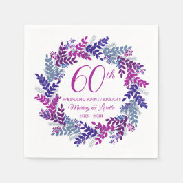 Elegantes Rosa Kraut 60-jähriges Party Napkins Serviette
