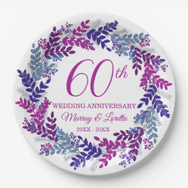 Elegantes rosa Kraut 60-jähriges Party Pappteller