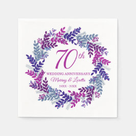 Elegantes Rosa Kraut 70-jähriges Party Napkins Serviette