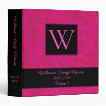 Elegantes Rosa Leaf Monogram Family Scrapbook Albu