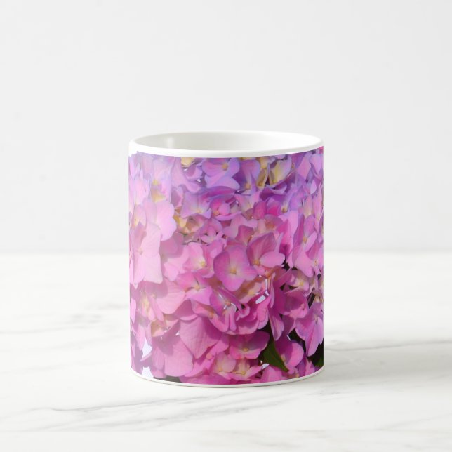 Elegantes Rosa, lila blaue Blütenpracht Kaffeetasse (Mittel)