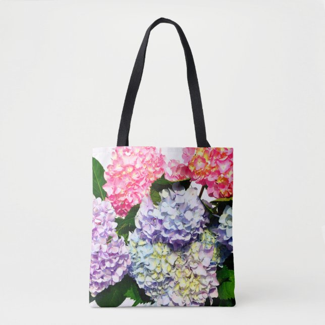 Elegantes, rosa, lila bläuliches Blumenstrauß Hydr Tasche (Vorderseite)