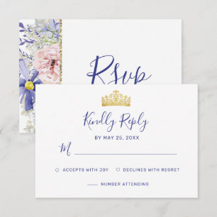 Elegantes Rosa Lila Flora Quinceñera RSVP Karte