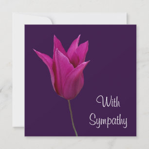 Elegantes rosa lila Tulpe Blume Beileid Karte