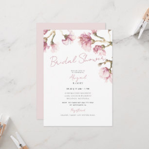 Elegantes rosa Magnolia Brautparty Einladung