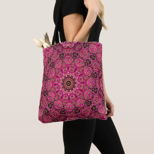 Elegantes rosa Mandala-Motiv Tasche