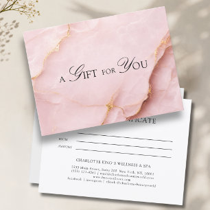 Elegantes Rosa-Marmor-Geschenkgutschein