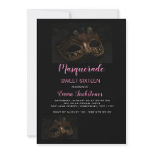 Elegantes rosa Masquerade Maske Thema 16 . Geburts