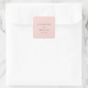 Elegantes Rosa Minimalistisch Quadratischer Aufkleber