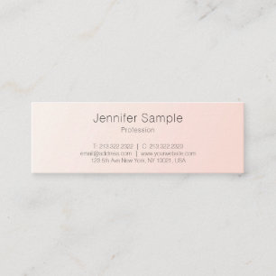 Elegantes Rosa Minimalistisches Design Trendy Luxu Mini Visitenkarte