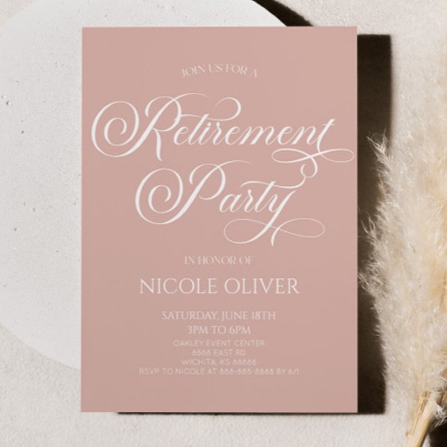 Elegantes, rosa Minimalistisches Party für die Alt Einladung (Von Creator hochgeladen)