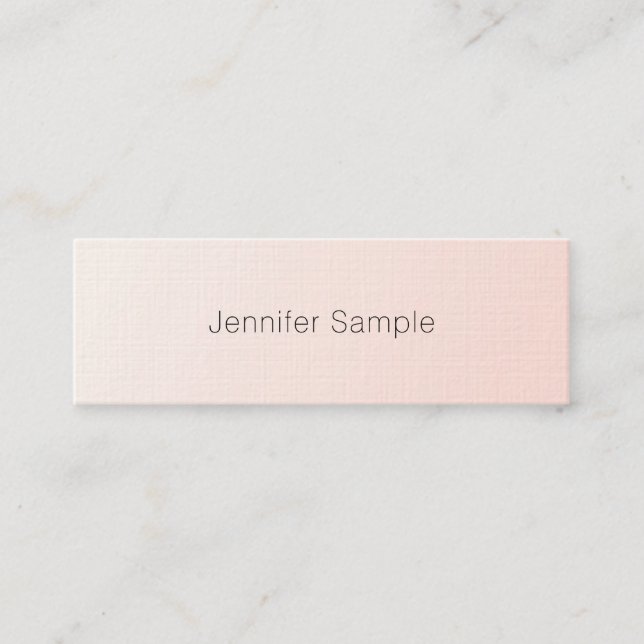 Elegantes Rosa Minimalistisches Schlichtes Trendy  Mini Visitenkarte (Vorderseite)