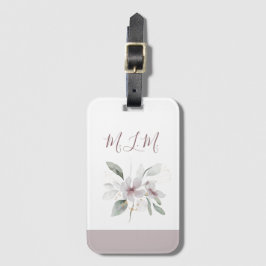 Elegantes Rosa Mit Monogramm Gepäckanhänger