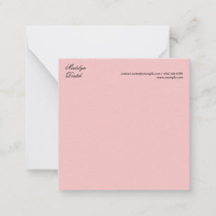 Elegantes Rosa Modernes Notizkartendesign-Stil Mitteilungskarte