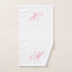 Elegantes rosa Monogramm Anfangsbuchstabe Handtuch