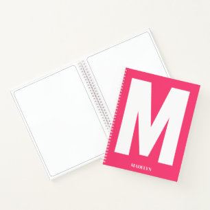 Elegantes Rosa, Monogramm-Name Minimalist modern Notizbuch