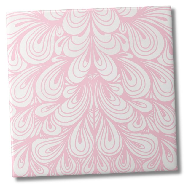 Elegantes rosa Muster Fliese (Unique Elegant Feminine Blush Pink Pattern ceramic tile)
