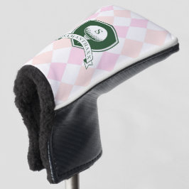 Elegantes rosa Muster Grün Golfer Name Monogramm Golf Headcover