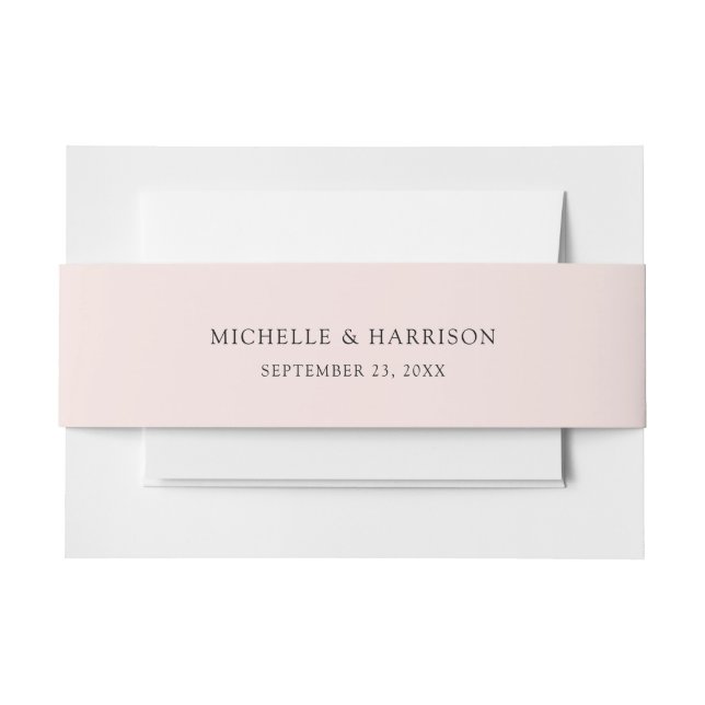 Elegantes Rosa Namen Datum Hochzeit Einladungsbanderole (Vorderseite Beispiel)