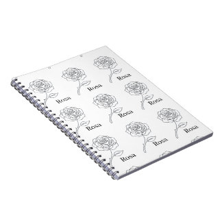 Elegantes "Rosa" One Line Art Journal Notizblock