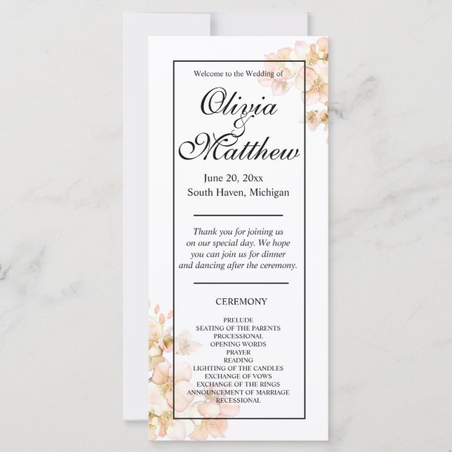 Elegantes rosa Orangefarbenes Blumengezwitscher (Vorderseite)