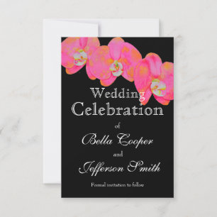 Elegantes rosa, orangefarbenes Orchideenbild Save The Date