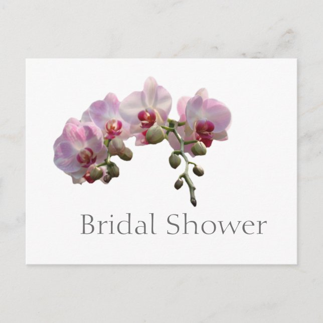 Elegantes rosa Orchid-Blume Brautparty Postkarte (Vorderseite)
