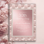 Elegantes Rosa Party 30. Geburtstag Einladung<br><div class="desc">Elegante und schicke,  dekorative metallische Rosa und Weiß 30. Geburtstag Party Einladung für Frauen.</div>