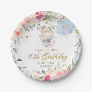 Elegantes Rosa Party Pappteller