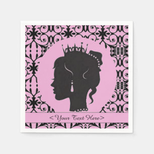 Elegantes Rosa Personalisiert Prinzessin Party Nap Serviette