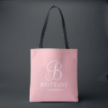 Elegantes Rosa Personalisierte Bridesmaid Tasche<br><div class="desc">Eleganter Blush Pink Personalisiert Bridesmaid Geschenke mit personalisierten Monogramm in elegantem Kalligraphie Schriftart Stil mit Name und Titel der Brautjungfrau in klassischem Serif-Schriftart Stil. Auch perfekt für die Trauzeugin,  Blumenmädchen,  Brautmutter und vieles mehr.</div>