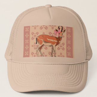 Elegantes rosa Reh-muster-Weihnachten Truckerkappe