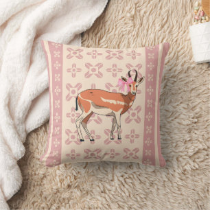 Elegantes rosa Reh-muster Weihnachts Kissen