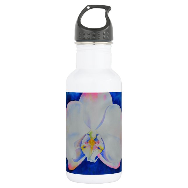 Elegantes Rosa Rosa Rosa Orchid Blume Trinkflasche (Vorderseite)