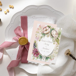 Elegantes Rosa Rosa Rosa Romantik Rustikal Save The Date