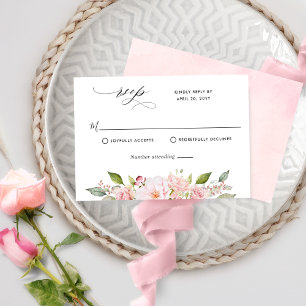 Elegantes Rosa, Rosa und Rose Gold Wedding RSVP Karte