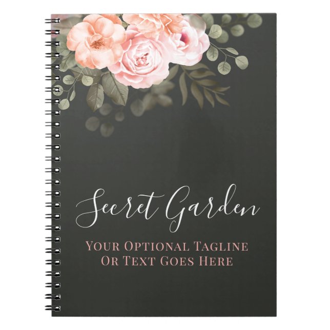 Elegantes Rosa Rose Blumenrosa Modernes Journal Notizblock (Vorderseite)