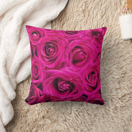 Elegantes rosa Rose Bouquet Throw Kissen