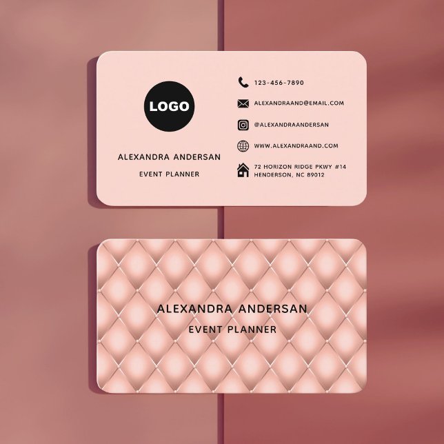 Elegantes, rosa Rose Gold Cube Muster Visitenkarte (Elegant Blush Pink Rose Gold Metal Cube Pattern Business Card)