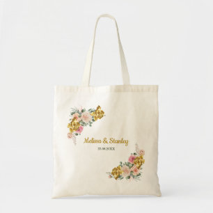 Elegantes Rosa, Rose Gold Eukalyptus Floral Weddin Tragetasche