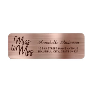 Elegantes Rosa Roségold-Metallfolie Glanz Miss zu