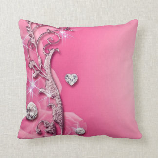 Elegantes rosa Rosen-Diamantenthrow-Kissen Kissen
