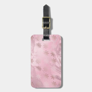 Elegantes rosa Rosengold-Schneeflockenmuster Gepäckanhänger