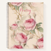 Elegantes rosa Roses Poetry Notebook